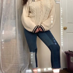 patchwork denim jeans